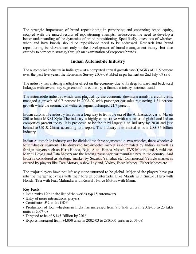 Thesis on automobile industry in india indian automobile industry analysis 2018 pdf